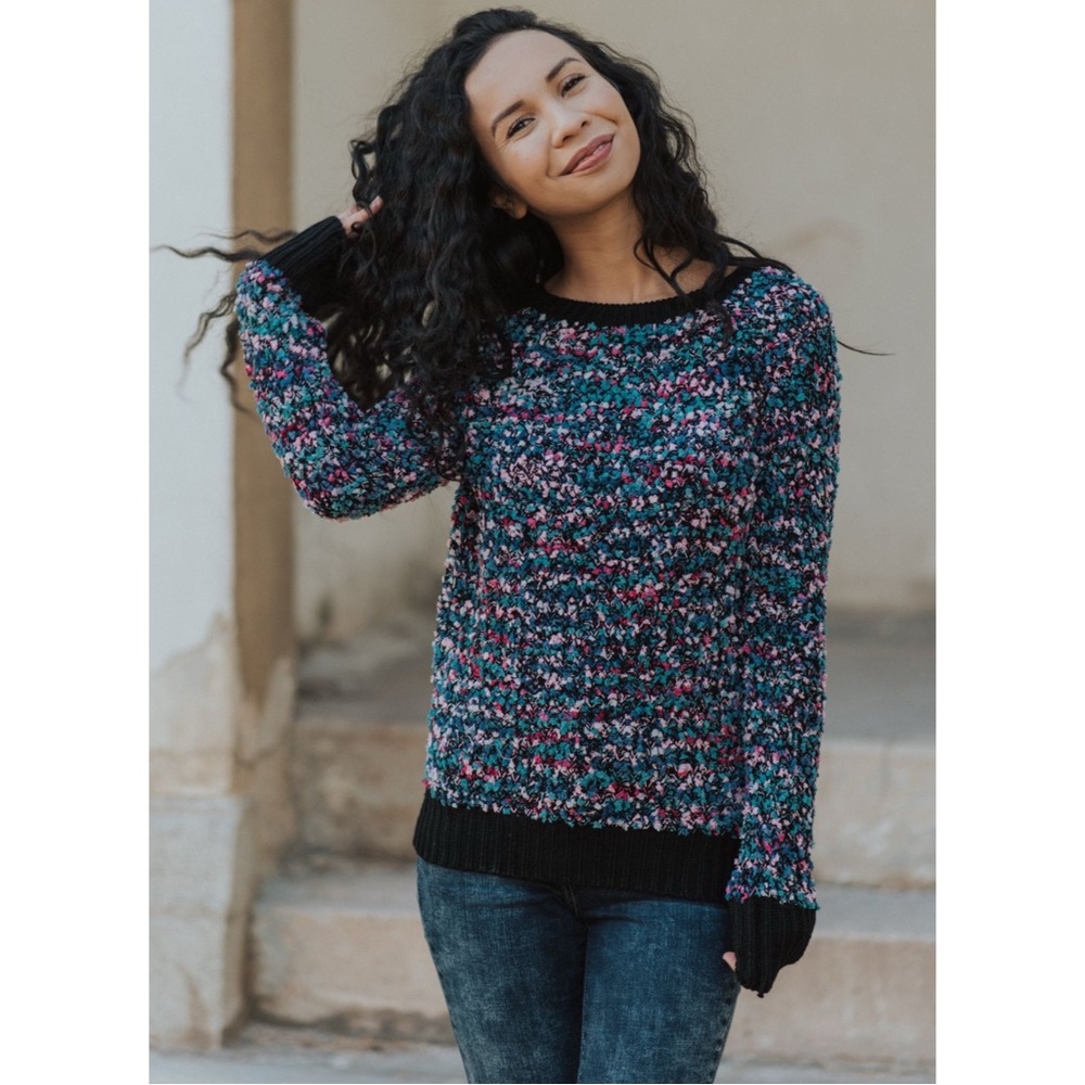 Ruby Rose Multicolored Knit Sweater 💜💙🩷🔲